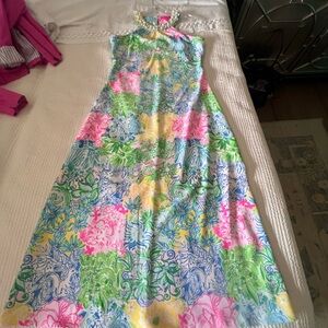 Lilly Pulitzer Multicolor Floral Pearl-Embellished Collar Dress